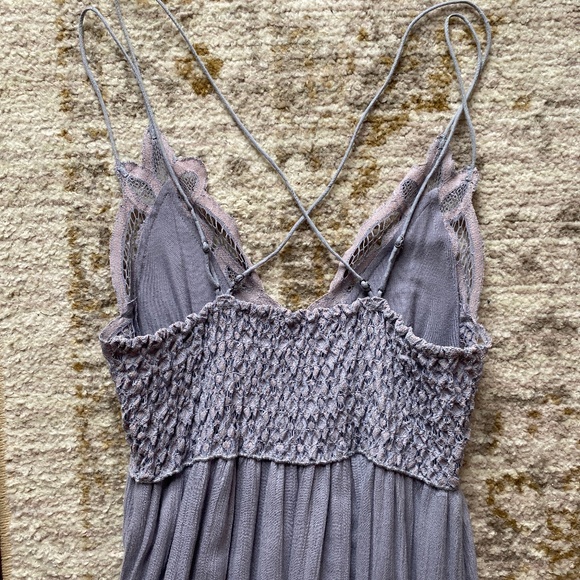 Free People One Adella Maxi Slip Dress in Slate - Picture 3 of 4